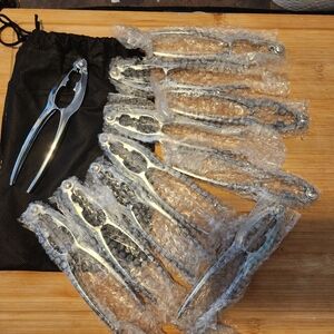 Bulk 12-Pack Chrome Nutcrackers & Seafood Crackers - New with Storage Bag